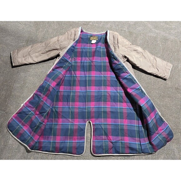 VINTAGE Eddie Bauer Goose Down Quilted Coat Liner Plaid Flannel Size XL - Picture 2 of 3